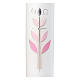 Candle with cross pink leaves Baptism 265x60 mm s2