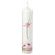 Candle with modern cross pink decor Baptism 265x60 mm s1