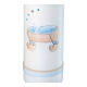 Baptism candle with blue crib 220x60 mm s2