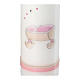 Christening candle, pink cradle, 220x60 mm s2