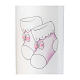 Candle for Christening with pink baby shoes, 220x60 mm s2