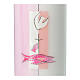 Pink oval candle for Baptism, Holy Spirit, 230x90 mm s2