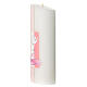 Baptism candle oval pink Holy Spirit 230x90 mm s3