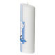 Baptism candle oval base blue cross 230x90 mm s3