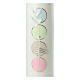 Baptismal candle, colourful circles, 265x60 mm s2