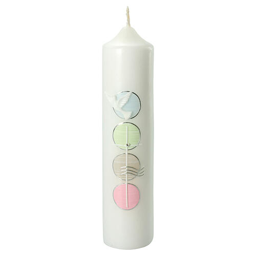 Baptism candle with colored circle 265x60 mm 1