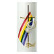 Baptism candle with rainbow dove 265x60 mm s2
