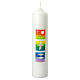 Baptism candle with rainbow squares 265x60 mm s1