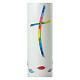 Kerze zur Taufe mit regenbogenfarbenen Kreuz, 265x60 mm s2
