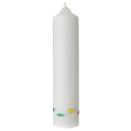 Christening candle, rainbow-coloured cross, 265x60 mm 3