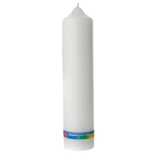Świeca krzyż woda i ryby, do chrztu, 265x60 mm 3