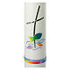 Baptism candle with cross fish in water 265x60 mm s2