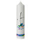 Baptism candle with cross fish in water 265x60 mm s1