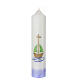 Candle for Baptism, boat with cross, 265x60 mm s1