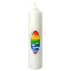 Candle for Baptism, rainbow-coloured sea, 265x60 mm s1