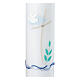 Baptism candle with white doves 265x60 mm s2