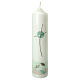 Kerze zur Taufe mit Kreuz und grünen Verzierungen, 265x60 mm s1