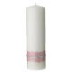Kerze zur Taufe mit rosafarbenen Verzierungen und Fisch, 265x60 mm s3