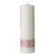 Candle for Baptism, silver fish on pink, 265x60 mm s3