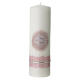 Baptism candle pink silver fish 265x60 mm s1