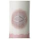 Baptism candle pink silver fish 265x60 mm s2