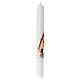 Baptism candle with rainbow white dove 400x40 mm s3
