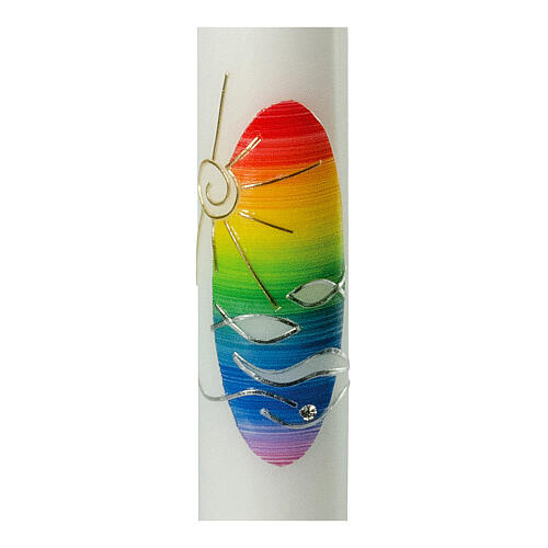 Baptismal candle, rainbow and sun, 400x40 mm 2