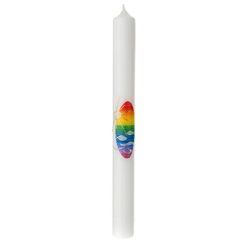 Baptismal candle, rainbow and sun, 400x40 mm 1
