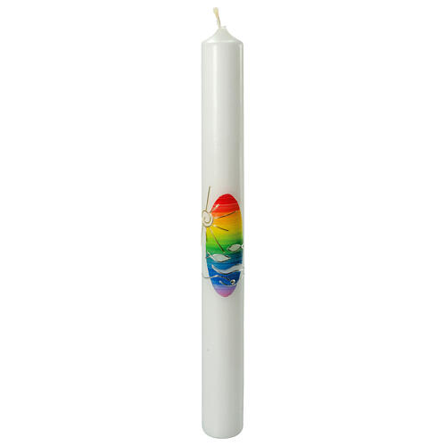 Baptism candle with rainbow sun 400x40 mm 1