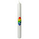 Baptism candle with rainbow sun 400x40 mm s1