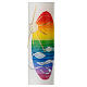 Baptism candle with rainbow sun 400x40 mm s2
