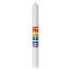 Cero battesimale arcobaleno riquadri 400x40 mm s1