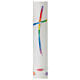 Baptismal candle, rainbow-coloured cross and fishes, 400x40 mm s2