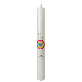 Baptism candle rainbow and Alpha Omega 400x40 mm