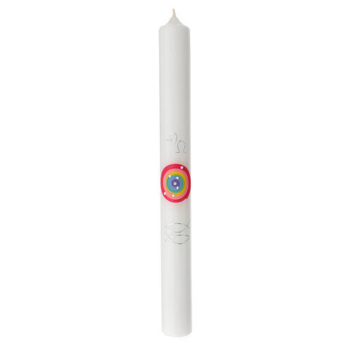 Baptism candle rainbow and Alpha Omega 400x40 mm 1