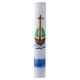 Kerze zur Taufe mit Boot und Kreuz, 400x40 mm s2