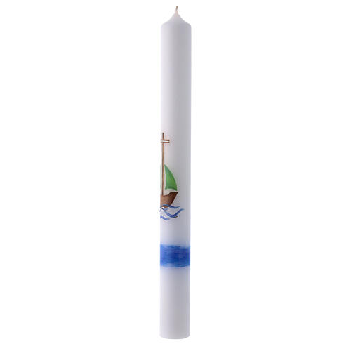 Baptismal candle, boat and cross, 400x40 mm 3