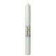 Large candle for Baptism, silver cross and colourful background, 400x40 mm s1