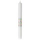 Baptism candle with multi-color silver cross 400x40 mm s1