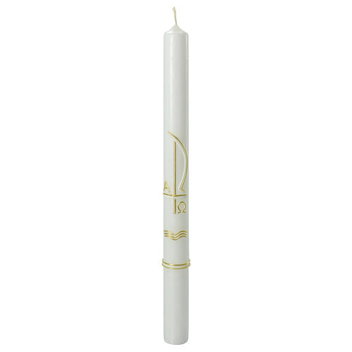 Kerze zur Taufe in weiß XP, 400x30 mm 1