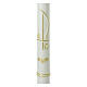 Baptismal candle, Chi-Rho, white and gold, 400x30 mm s2