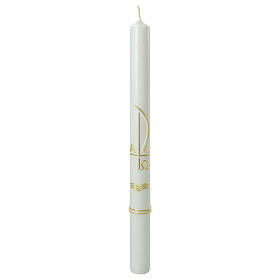 Baptismal candle XP white gold 400x30 mm