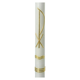 Baptism candle with Christ Monogram 400x30 mm
