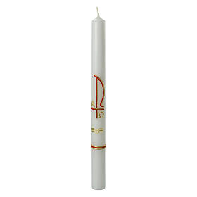 Baptism candle with XP in red gold 400x30 mm