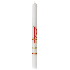 Baptism candle with XP in red gold 400x30 mm