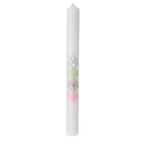 First Communion candle with colored circles 400x40 mm