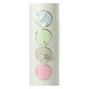 First Communion candle with colored circles 400x40 mm s2