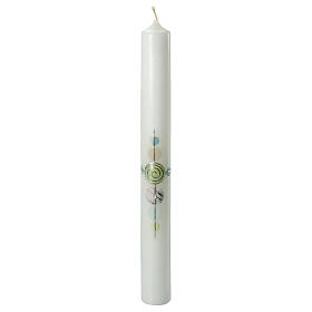 Candle for First Communion, colourful circles, 400x40 mm