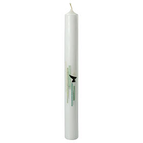 First Communion candle green with host and chalice 400x40 mm