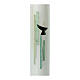 First Communion candle green with host and chalice 400x40 mm s2